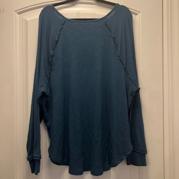 NWT Lauren Conrad Women's Long Raglan Sleeve Pullover Tunic Top Size XXL Blue - Picture 9 of 9